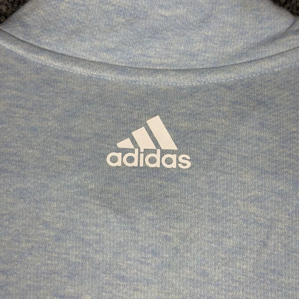 Adidas Primegreen Quarter Zip Pullover Mens XL Light Blue Heather Golf IJ0150